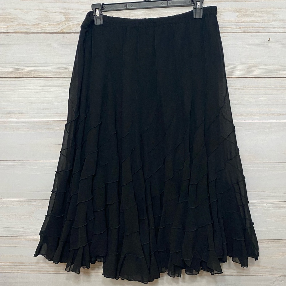 NWT DIMRI black size medium puffy ruffle full skirt with underskirt